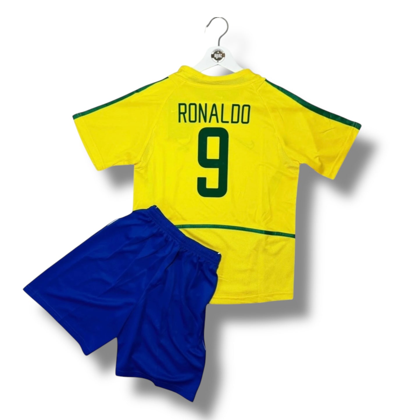 YK Kids Ronaldo Brazil 2002 World Cup Home Kit