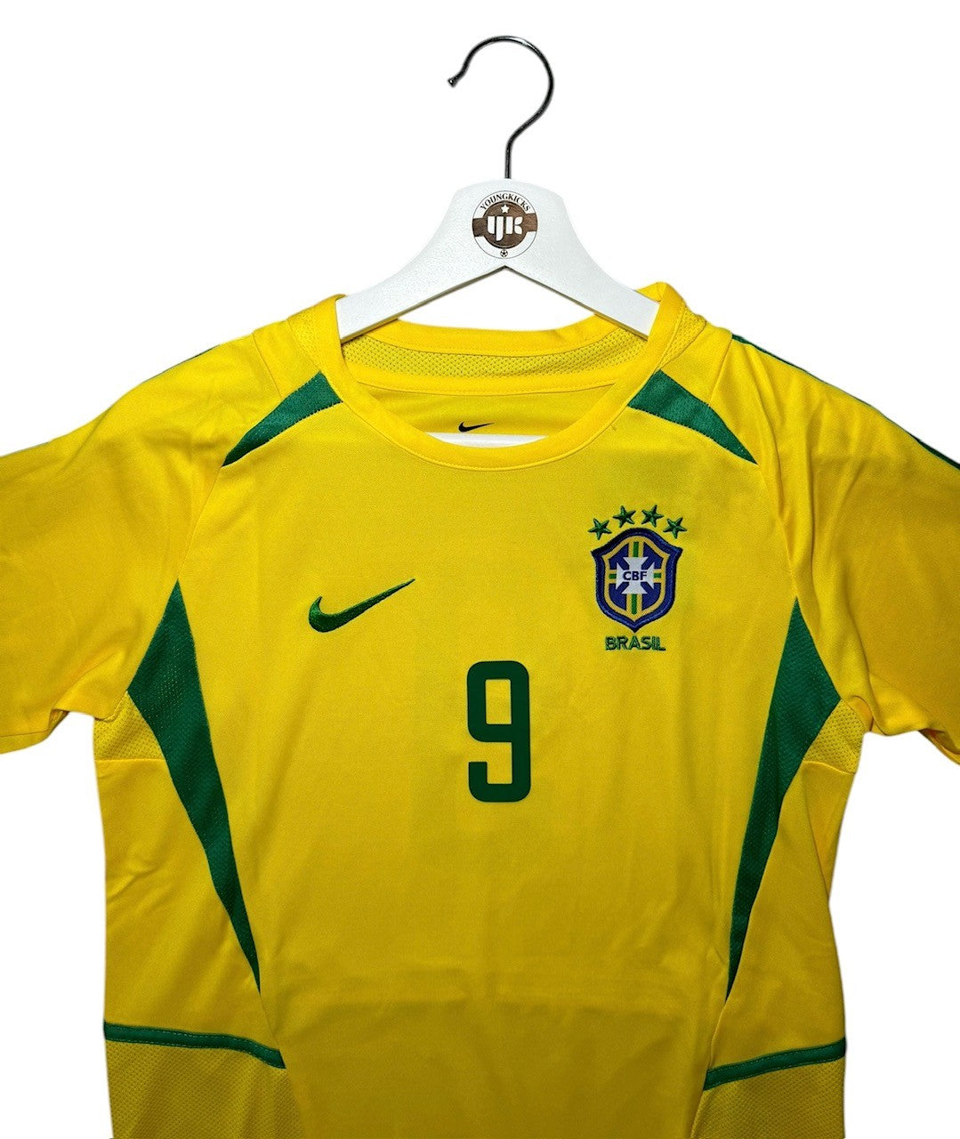 YK Kids Ronaldo Brazil 2002 World Cup Home Kit