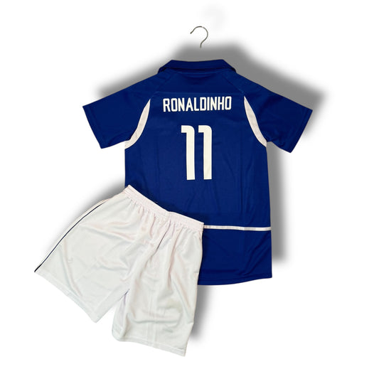 YK Kids Ronaldinho Brazil 2002 World Cup Away Kit