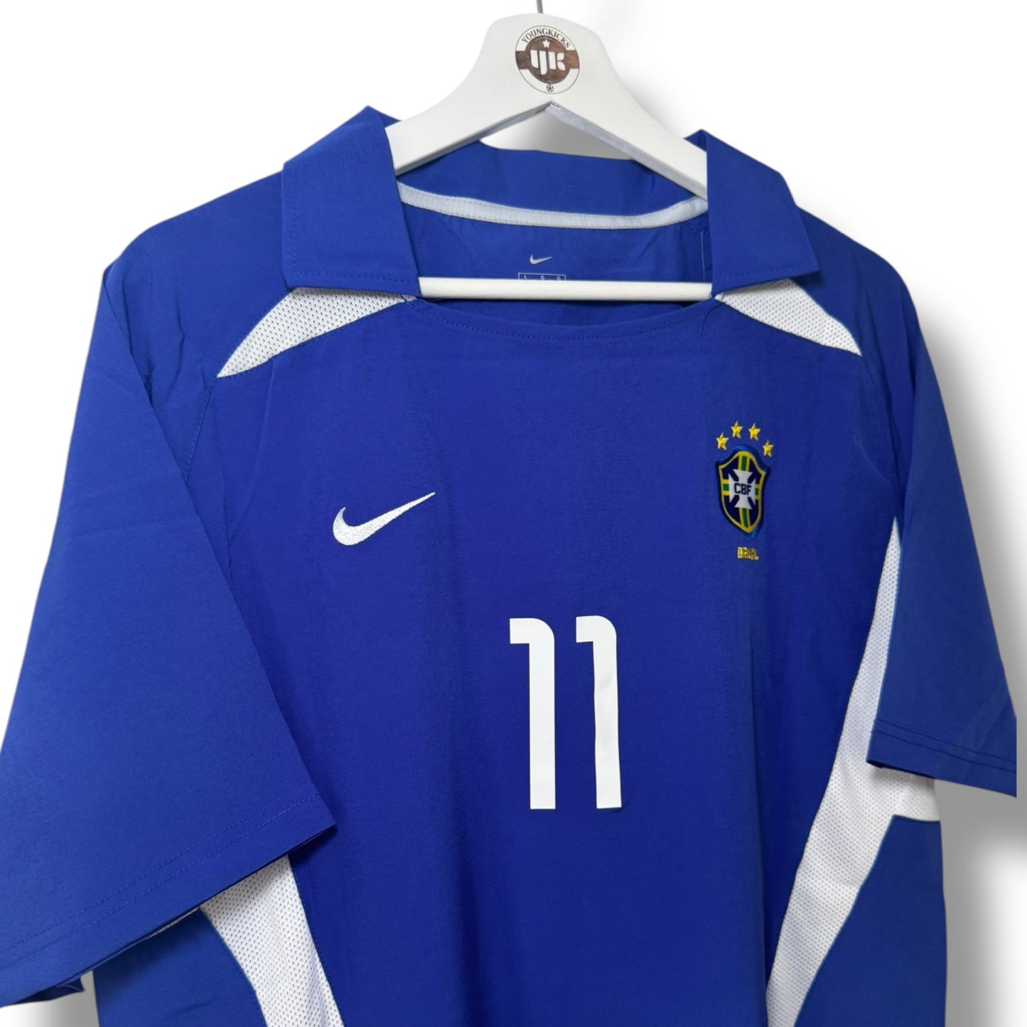 YK Ronaldinho Brazil 2002 retro Away Jersey