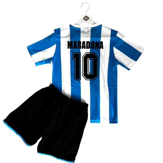 YK Kids Maradona Argentina 1986 retro Home Kit